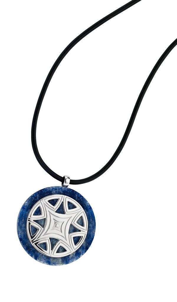 NR0LA8G-B Reflections Sodalite Disc Necklace