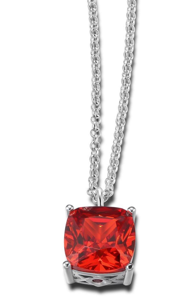 NR0LAKC3-W Spectrum Champagne Cubic Zirconia Cushion Necklace