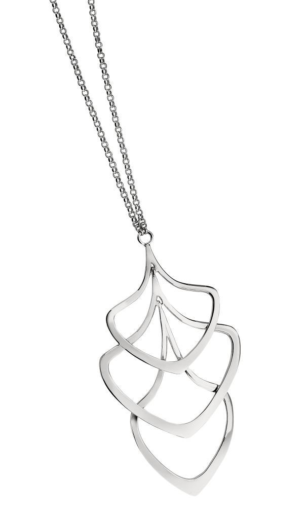 NR0LAF3-W Ethereal Triple Layered Long Necklace