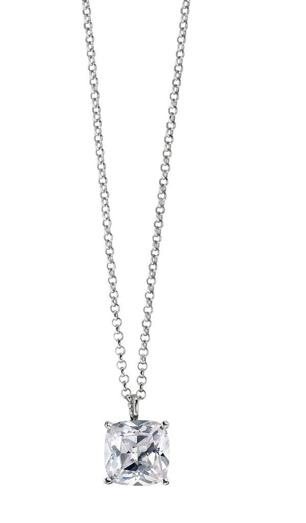 NR0LAKC-W Spectrum Cubic Zirconia Cushion Necklace