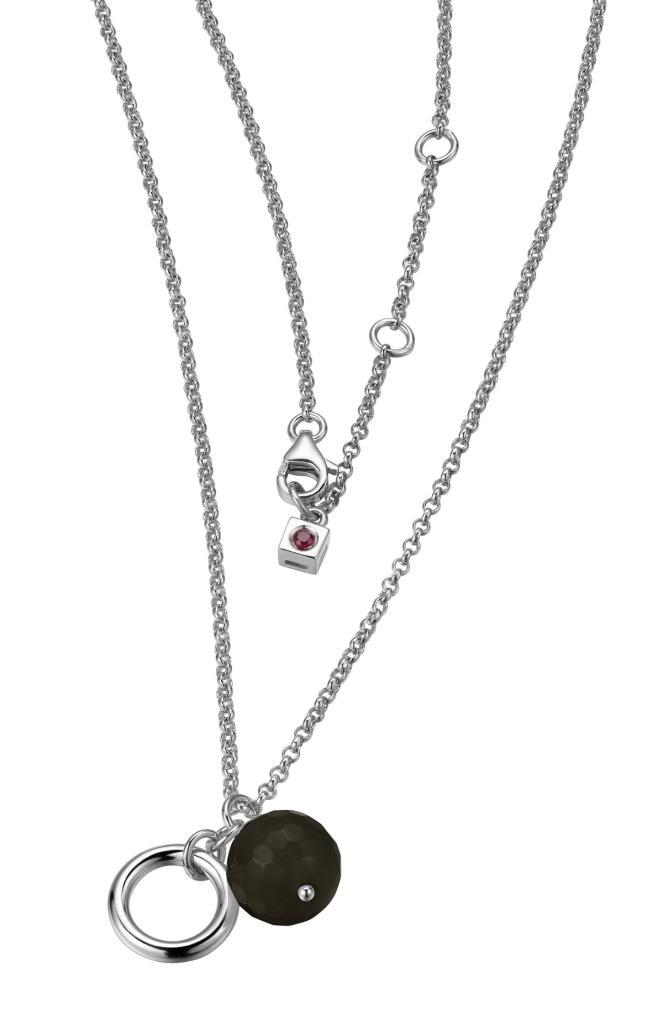 NR0LAJG-W Succession Black Agate Beads Necklace