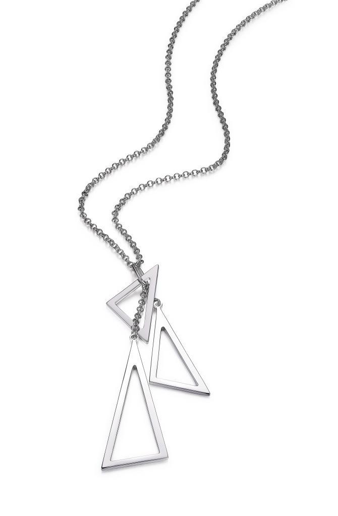 NR0LB5G-W Tryst Triple Triangle Necklace