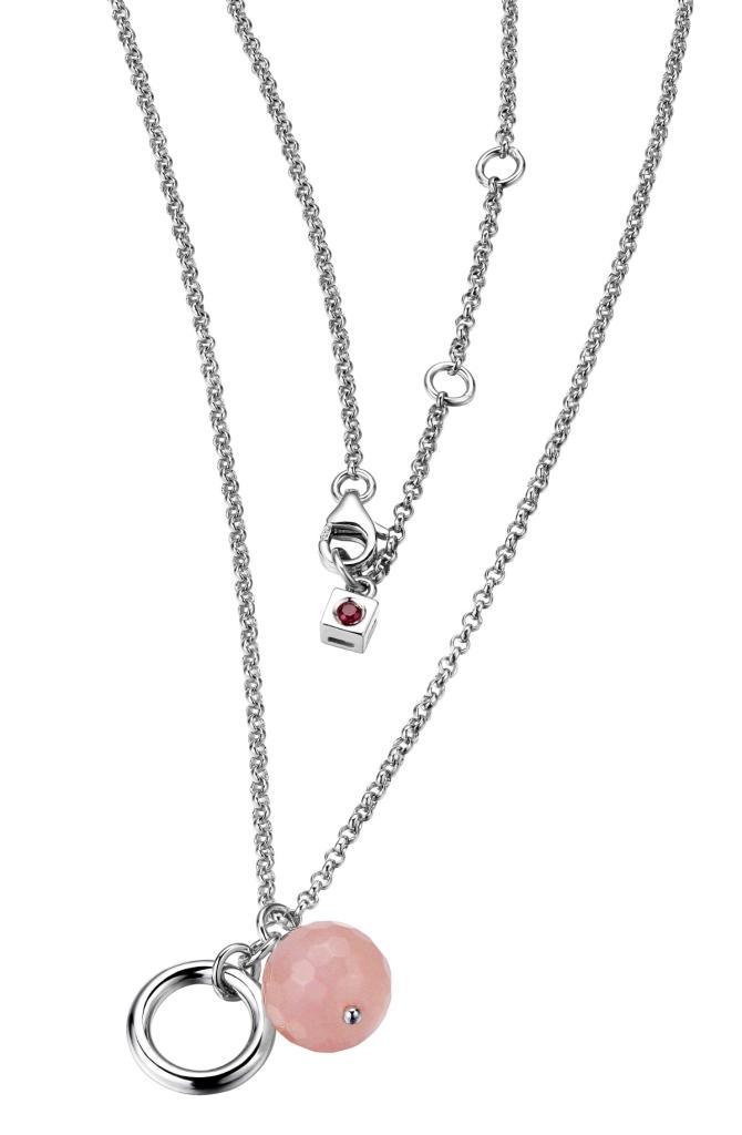 NR0LAJG9-W Succession Pink Quartzite Necklace