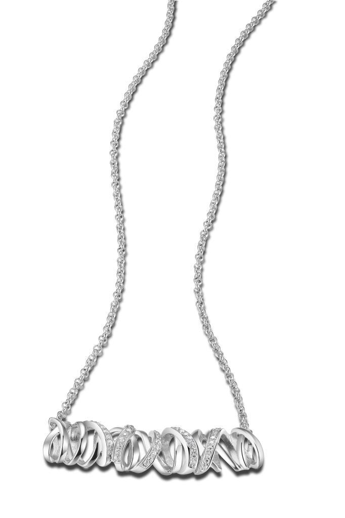 NR0LAWE-W River Cubic Zirconia Twisted Necklace