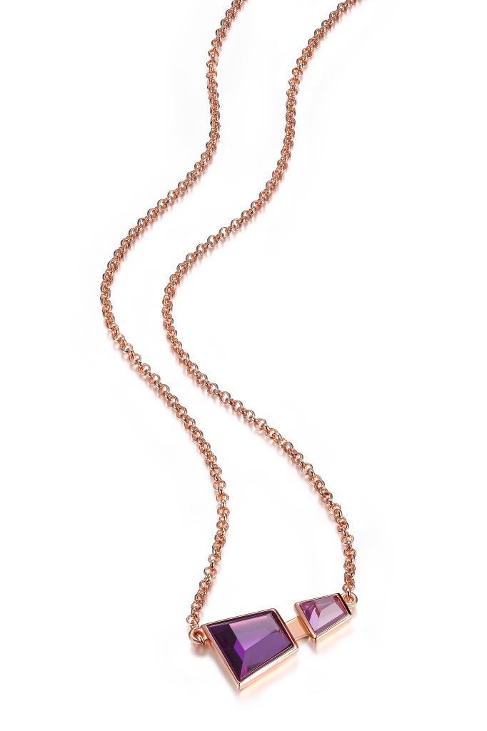 N30LB4L-P Paradox Double Purple Red Cubic Zirconia Pendant Necklace