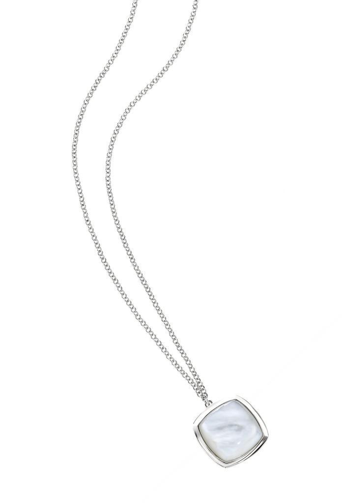 NR0L926A-W Cushion White Mother of Pearl Necklace