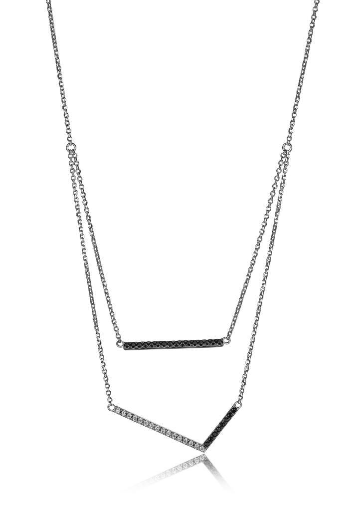 NR0LBAY-W Tuxedo CZ and Black Nano Double Layer