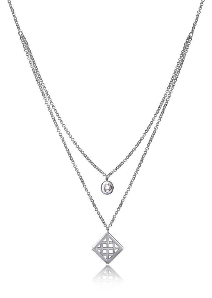 NR0LB41-W Secret Garden Double Layer Necklace