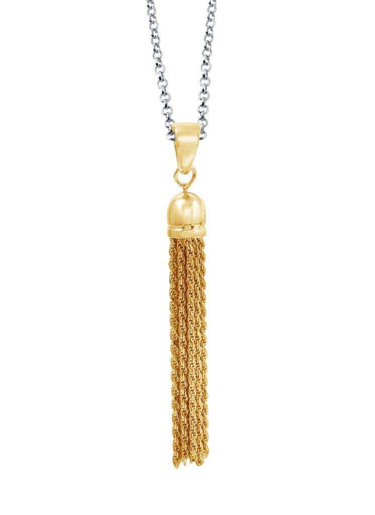 NCGS3Q00K-2T Tessa Tassel Roiund Box Chain Pendant