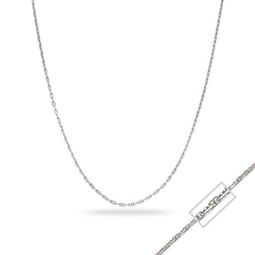 14K White Gold 18" Necklace - Anchor