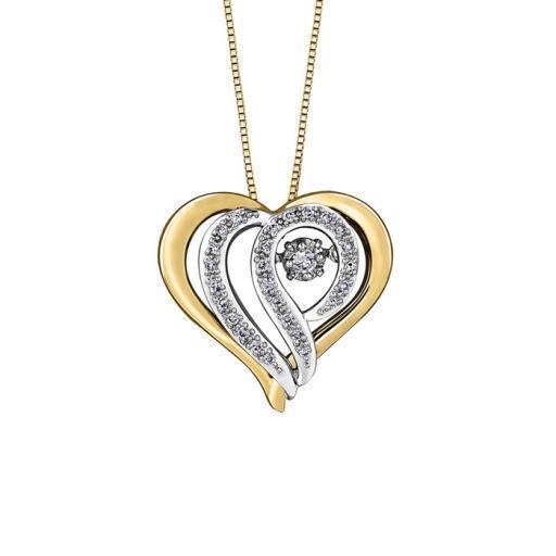 Diamond Heart Pendant in Two-Tone Gold (0.15 CT TW)