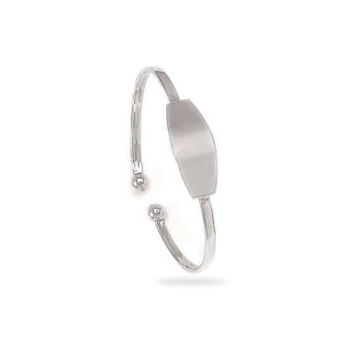 14K White Gold Baby ID Bangle