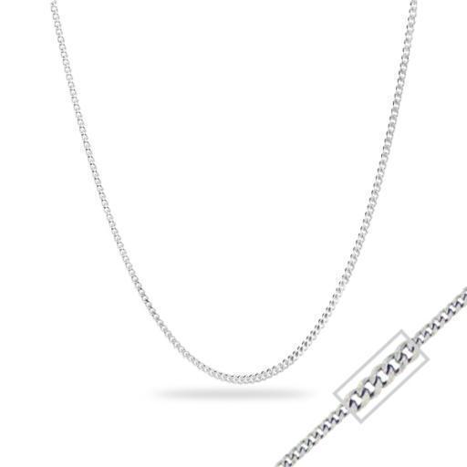 14K White Gold 18" Necklace - Curb