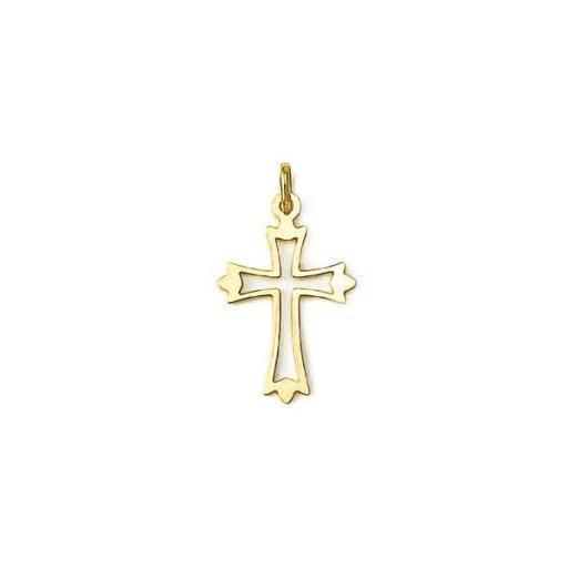 14K Yellow Hollow Gold Cross Pendant - 1.1gm