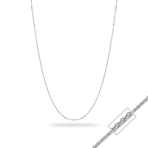 18" 14K White Gold Open Cable Chain Necklace - 2.61gm