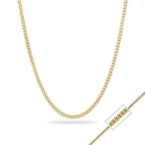 14K Gold 18" Curb Chain Necklace