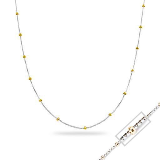 20" 14K Two-Tone Gold Saturn Box Chain Necklace - 4.2gm