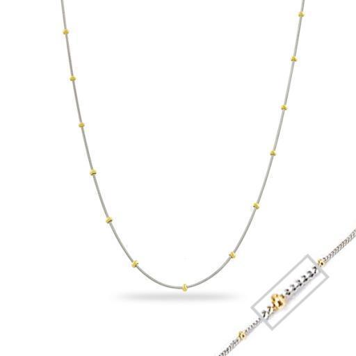 20" 14K Two-Tone Gold Saturn Chain Necklace - 2.9gm