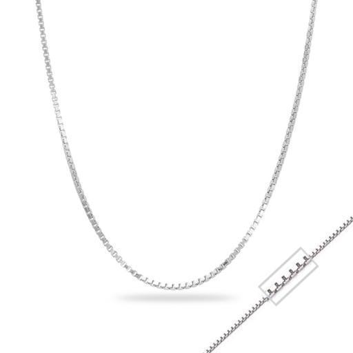 18" 14K White Gold Box Chain Necklace - 2.6gm