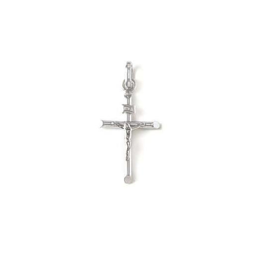 14K White Gold Crucifix Pendant - 1.3gm