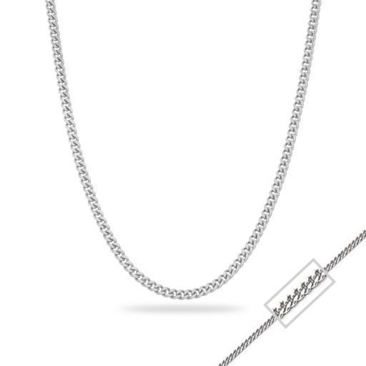 18" 14K White Gold Curb Chain Necklace - 2.7gm