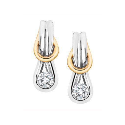 Canadian Diamond Love Knot Earrings in 10K Two-Tone Gold (0.25 CT. T.W.)