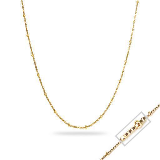 20" 14K Yellow Gold Saturn Box Chain Necklace - 4.3gm