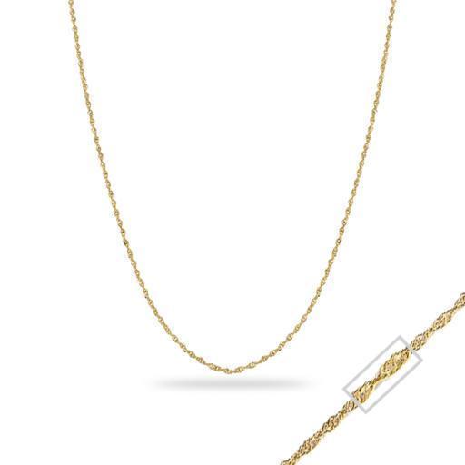 18" 14K Yellow Gold Singapore Chain Necklace - 2.9 gm
