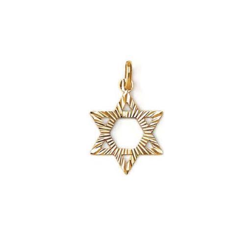 14K Yellow Gold Star of David Pendant - 1.7gm