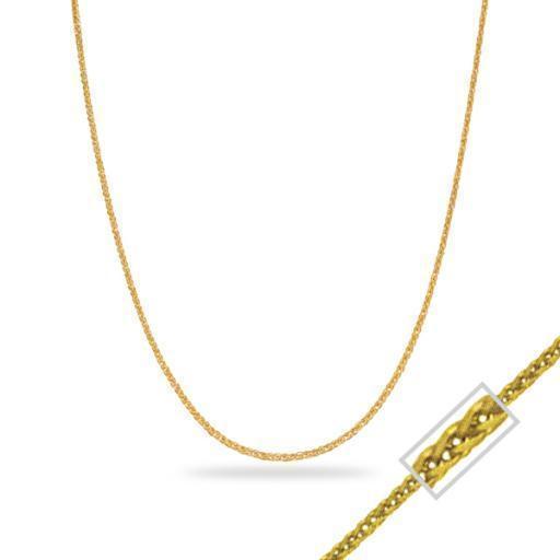 14K Gold 18" Necklace - Square Wheat
