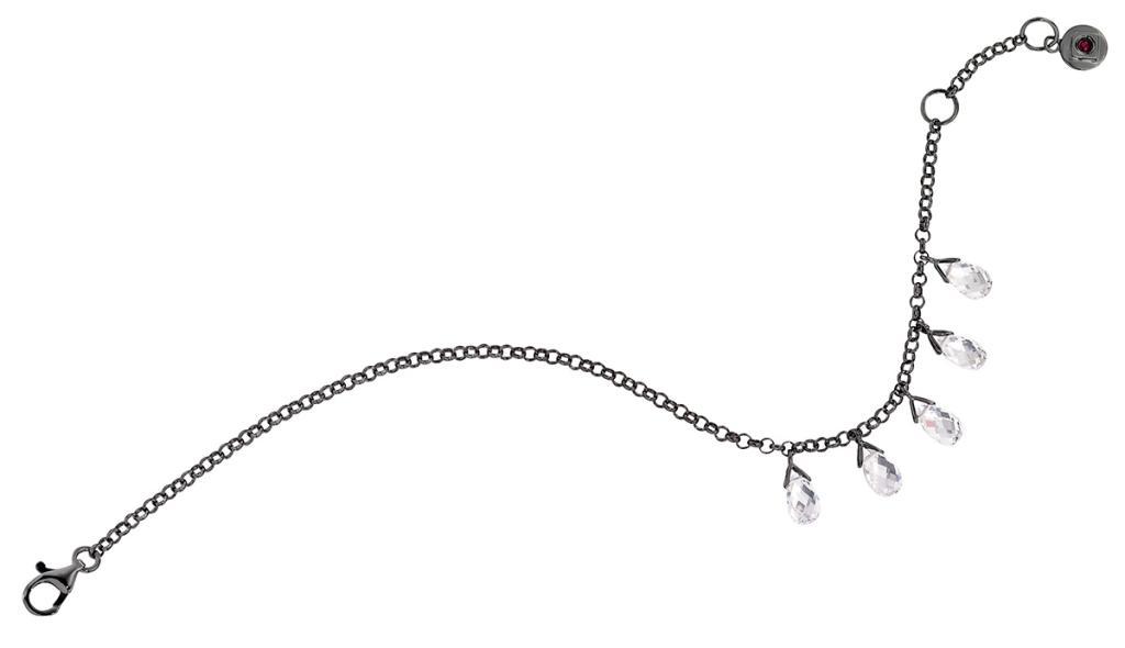 B61L988C-GM Elusive Clear Crystal Drops  Briolette Bracelet