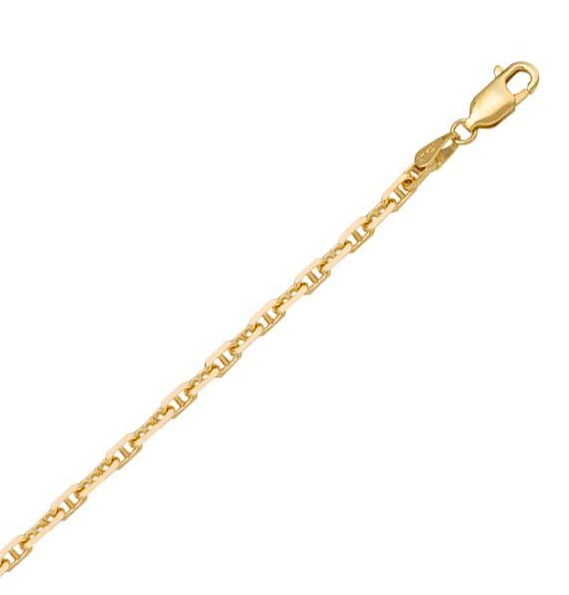 14K Yellow gold Flat Anchor 7"  Bracelet - Gold