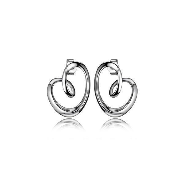 ER2LC4X-W "Eternity" Sterling Silver Eternity Post Earrings