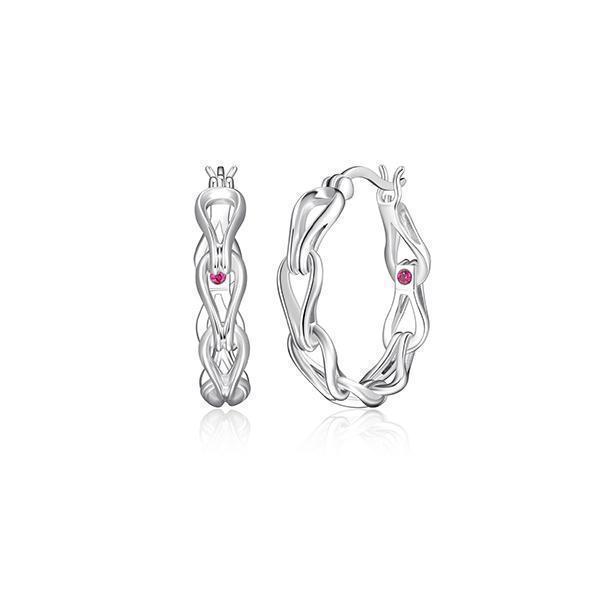 ER2LCH8-W "Coalesce" Sterling Silver Link Hoop Earrings