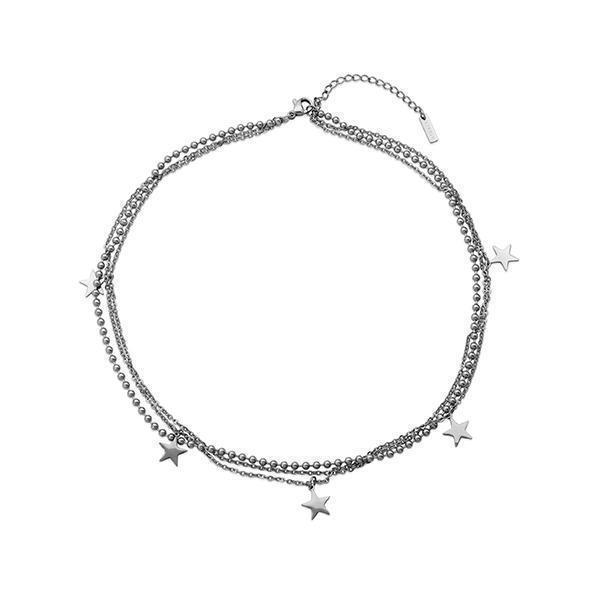 CJ Steelx Multi Chain Star Choker in Stainless Steel - Jewellery