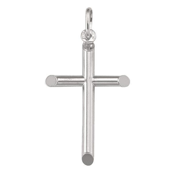 18K White Gold Cross Pendant - 18KW