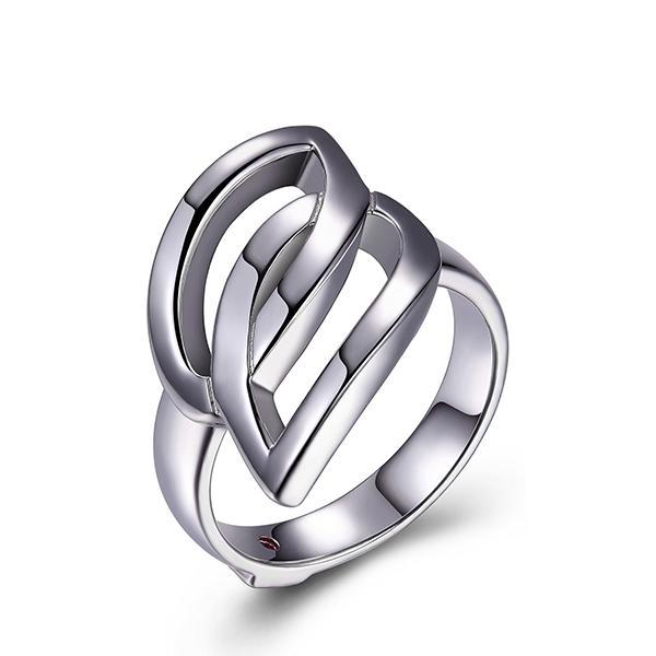 RR4LA4CA0-W-7 Sterling Silver Open Interlocking Ring Size 7