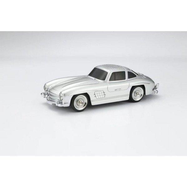 Classic Roadster Car High-Fidelity Bluetooth 5.0 Wireless Speaker Portable Compact Vibrant Stereo Sound with LED Lights KIWS300SL for Universal Cell Phone And Bluetooth Device - Silver