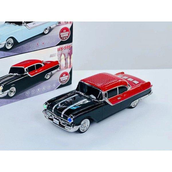 1958 Chevy-Inspired Vintage Car Design Bluetooth Speaker with LED Lights Portable Audio KIWS598 for Universal Cell Phone And Bluetooth Device - Black