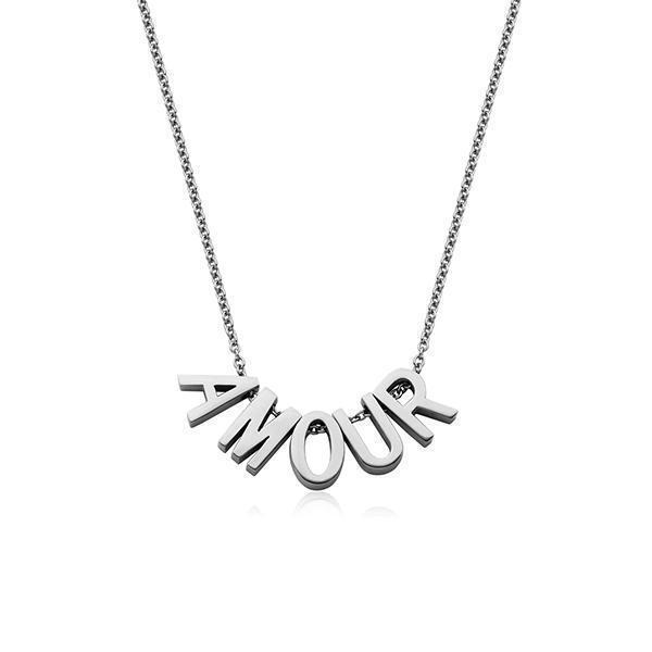 CJ Steelx "A-M-O-U-R" Stainless Steel Necklace
