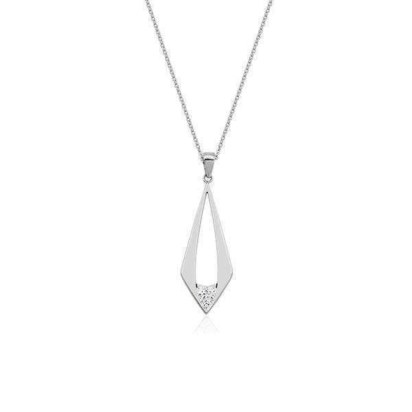 CJ Steelx Diamond Shaped Necklace - Silver