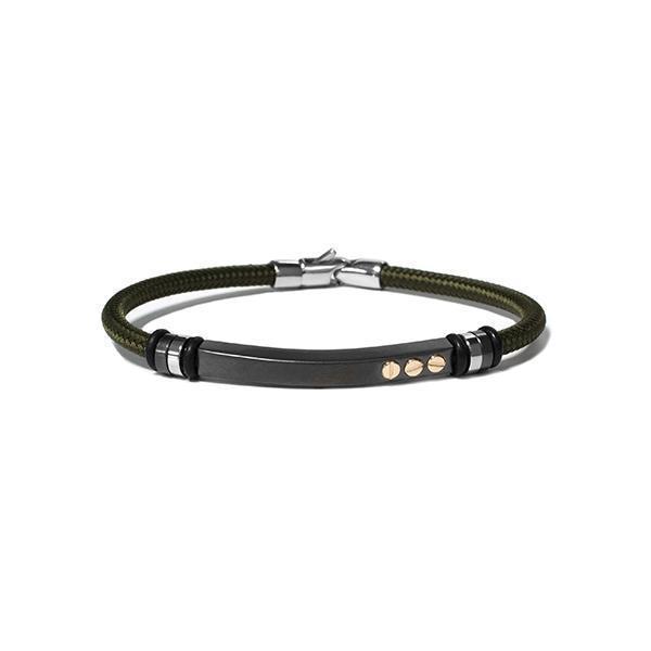 CJ Steelx "The Emilio" Stainless Steel and Nautical Rope Bracelet - Green