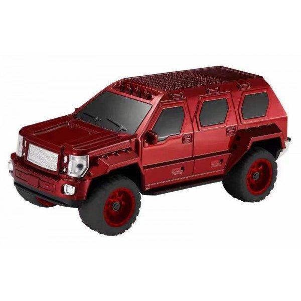 SUV Car Shaped Compact Rugged Design Boombox Bluetooth Wireless Speaker with LED Lights KIWS1869 for Universal Cell Phone And Bluetooth Device - Red