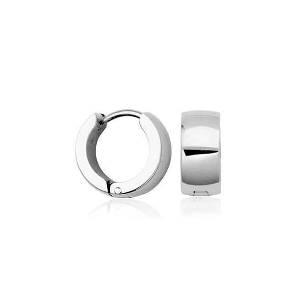 CJ STEELX 13mm Huggie Hoop Earrings - Silver
