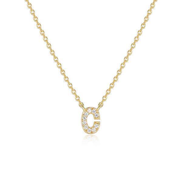 Diamondlite Cubic Zirconia Mini Initial C Necklace - Gold