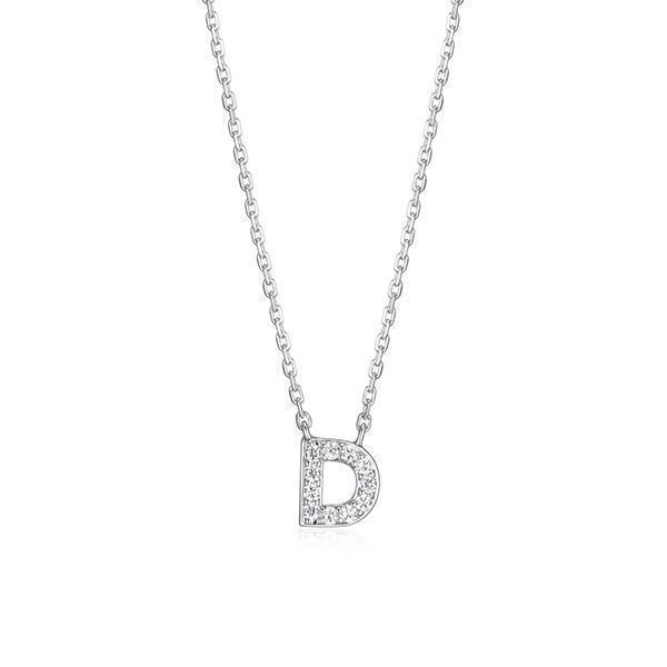 Diamondlite Cubic Zirconia Mini Initial D Necklace - Silver