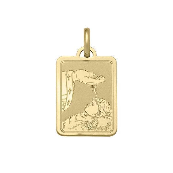 18K Gold Baptism Pendant - 18KY