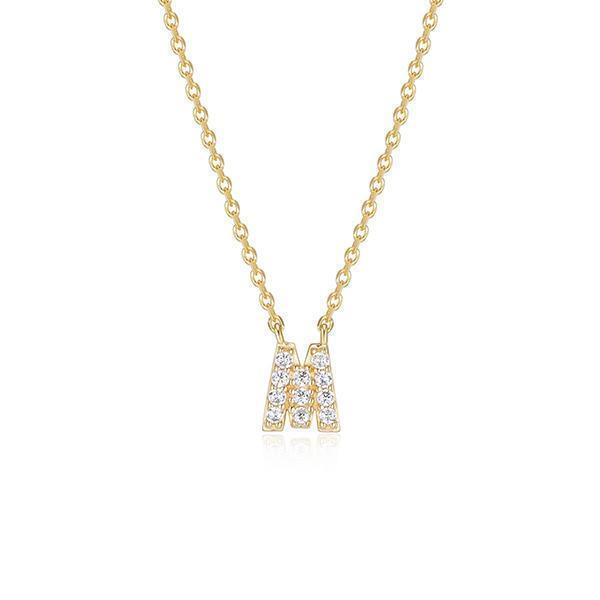 Diamondlite Cubic Zirconia Mini Initial M Necklace - Gold
