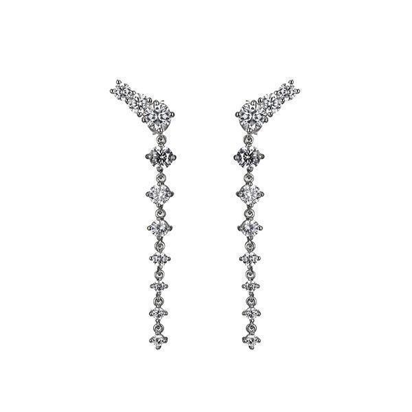 Diamondlite Cubic Zirconia Modern Cascade Drop Earrings - Silver