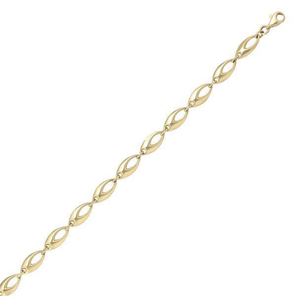 10K Gold Oval Shaped Link Bracelet